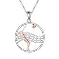 wholesale 925 Sterling Silver Volleyball Player Pendant Necklace-0-0
