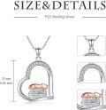 wholesale 925 Sterling Silver Cat Pendant Necklace with Heart Shape and Book Design-0-1