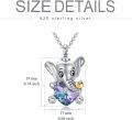 wholesale 925 Sterling Silver Purple Crystal Heart Elephant Cremation Pendant Necklace with Funnel and Fill Tool - Pet Keepsake s-0-3