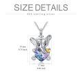 wholesale 925 Sterling Silver Elephant Crystal Heart Cremation Urn Necklace Memorial Ashes Pendant-0-3