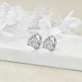 wholesale 925 Sterling Silver Triquetra Trinity Knot Studs with Cubic Zirconia - Irish Celtic  for Her-0-4