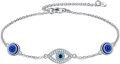 wholesale 925 Sterling Silver Evil Eye Bracelet for Women - Infinity Heart Cross Daisy Design Friendship Jewelry-0-0