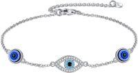 wholesale 925 Sterling Silver Evil Eye Bracelet for Women - Infinity Heart Cross Daisy Design Friendship Jewelry-Devil's Eye