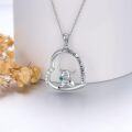 wholesale 925 Sterling Silver Cow Clover Pendant Necklace for Women Girls Friendship-0-2