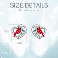 wholesale 925 Sterling Silver Red Bird Heart Stud Earrings for Women Gift Ideas-0-4