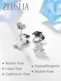 wholesale 925 Sterling Silver Sloth Graduation Cap Stud Earrings Gift for Her-0-2