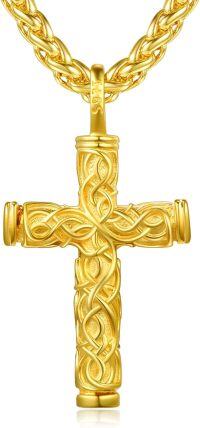 wholesale Gold Celtic Knot 925 Sterling Silver Cross Pendant Catholic Religious  for Men Women Boys Girls-B-Celtic Knot-Gold