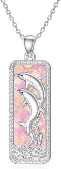 wholesale  Sterling Silver Dolphin Pendant Necklace Ocean Jewelry Gift for Women -0-4