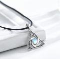 wholesale S925 Sterling Silver Moonstone Celtic Knot Necklace for Men & Women – Hypoallergenic, Durable, Gift Box Included-0-1