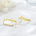 wholesale 925 Sterling Silver Faith Cross Huggie Hoop Earrings for Women Girls Graduation Gift Jewelry Accessories-0-3