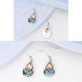 wholesale S925 Sterling Silver Abalone Shell & Cubic Zirconia Teardrop Dangle Earrings for Women-0-4