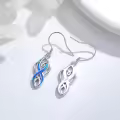 wholesale 925 Sterling Silver White Opal Celtic Knot Drop Earrings Wholesale Irish s for Women-0-13