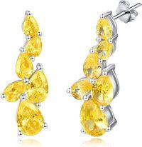 wholesale 925 Sterling Silver Birthstone Teardrop Dangle Earrings for Women-11 Nov