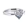 TOUPOP Sterling Silver D Color Vvs1 Heart Moissanite Engagement Ring-0-0