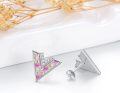wholesale Sterling Silver Opal V Shape Stud Earrings for Women Minimalist-0-9