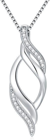 wholesale 14k White Gold Pendant With Diamonds-Infinty-A