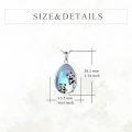 wholesale 925 Sterling Silver Panda Teardrop Pendant Necklace with Blue Stone and Bamboo Design-0-5