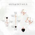 wholesale 925 Sterling Silver Butterfly & Heart Black Onyx Drop Earrings Gift for Her-0-2