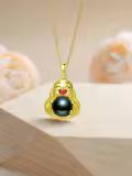 TOUPOP Sterling Silver Black Pearl Sunflower Infinity Pendant Necklace-0-1