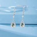 wholesale 925 Sterling Silver Square Moonstone Drop Earrings White Gold Plated Huggie Hoops For Women-0-2