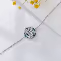 TOUPOP Sterling Silver Blue Crystal F Initial Family Tree Of Life Anklet Bracelet-0-3