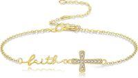wholesale 14K Gold Cross Faith Chain Bracelet - Elegant  for Her-Faith Cross Bracelet