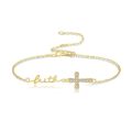 wholesale 14K Gold Cross Faith Chain Bracelet - Elegant  for Her-0-0