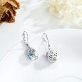 wholesale 925 Sterling Silver Blue Moonstone Rose Drop Leverback Earrings-0-2