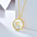 wholesale 925 Silver Scorpio Zodiac Pendant Necklace Gold Plated White Mother Of Pearl Lab Moissanite-0-1
