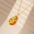 wholesale 925 Sterling Silver Amber Sunflower & Bee Pendant Necklace - Nature Inspired s for Her-0-3