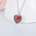 wholesale 925 Sterling Silver Heart Cremation Urn Necklace Oxidized Floral Amethyst Memorial Pendant-0-13