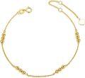 wholesale 14k Solid Gold Beaded Bracelet for Women Yellow Gold Chain & Beads  6.5-8-0-0