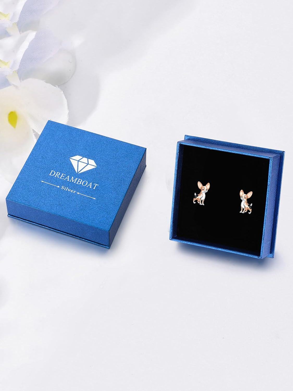 wholesale 925 Sterling Silver Chihuahua Dog Stud Earrings for Women - Cute Puppy  Ideas-0-6