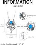 wholesale 925 Sterling Silver Blue Opal Octopus Pendant Necklace for Women-0-4