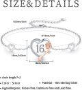 wholesale 925 Sterling Silver & Cubic Zirconia Heart Rose Charm Bracelet - 16th Birthday Gift for Her-0-1
