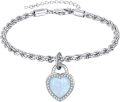 wholesale 925 Sterling Silver Heart Opal Cremation Keepsake Pendant Bracelet for Women Mom-0-0
