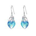 wholesale 925 Sterling Silver Fish Dangle Earrings With Iridescent Scales-0-1