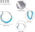 wholesale Sterling Silver Opal Hoop Earrings for Women Blue White Black Green Pink Orange Hypoallergenic Huggie Cartilage Mother s Day Jewelry-0-3