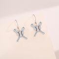 wholesale 925 Sterling Silver Baseball Heart Crossed Bats Dangle Earrings Sporty Gift for Women-0-2