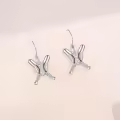 wholesale 925 Sterling Silver Baseball Heart Crossed Bats Dangle Earrings Wholesale Sporty Gift for Women-0-2