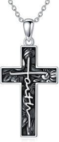 wholesale 925 Sterling Silver Cross Pendant Necklace with Jesus Face Design - Religious s for Women and Men-0-0