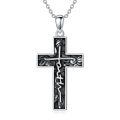 wholesale 925 Sterling Silver Cross Pendant Necklace with Jesus Face Design - Religious s for Women and Men-0-0