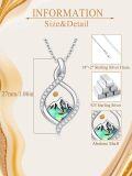 wholesale 925 Sterling Silver Abalone Shell & Cubic Zirconia Christian Mountain Pendant Necklace for Women-0-5