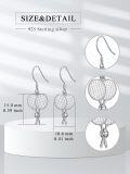 wholesale 925 Sterling Silver Tennis Racket Drop Earrings for Women Sporty Fashion Jewelry-0-1