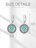 wholesale 925 Sterling Silver Green Clovers Leverback Drop Earrings Irish Celtic s for Her-0-4