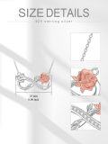 wholesale 925 Sterling Silver Infinity Rose Pendant Necklace with White and Yellow Gold Plating-0-4
