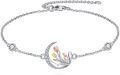 wholesale 925 Sterling Silver Moon & Tulips Charm Bracelet for Women-0-0