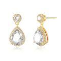 TOUPOP 14K Gold Plated Sterling Silver Birthstone Teardrop Dangle Earrings-0-0