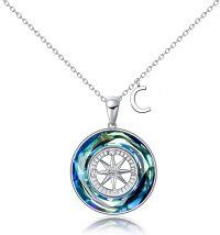 wholesale 925 Sterling Silver & Crystal Compass Pendant Necklace, Adjustable 18-20 Chain, Graduation Gift for Women, Hypoallergenic, Lead & Nickel Free-C