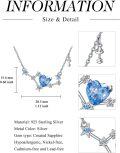 wholesale 925 Sterling Silver Blue Heart Zodiac Pendant Necklace for Women and Moms-0-4